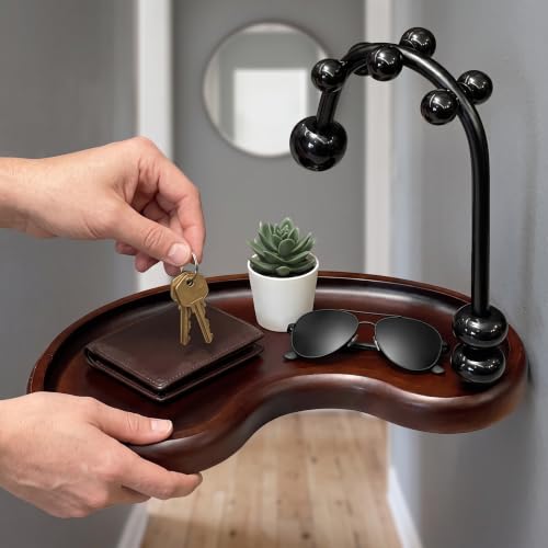 Organizador entrada vaciabolsillos madera nogal para llaves 8