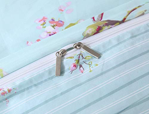 Fadfay Bed In A Bag Set 7-Pieces Shabby Floral Bedding Set Queen Size Premium 100% Cotton Hydrangea French Country Deep Pocket Sheets Zipper Duvet Cover Pillow Shams Set #TOP3