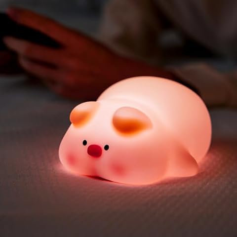 Piggy Night Light with Timer and Dimming Cover