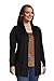 Lands' End Womens Cotton Long Sleeve Open Cardigan Sweater Black Petite Small