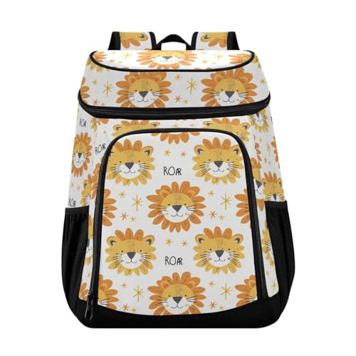 Cute Lions Cooler Backpack Leakproof Insulated Lunch Cooler Bag 30 Cans Camping Backpacks for Road Trip Picnic Beach