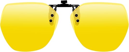 RRICHH Clip Night Driving Glasses Polarized Sun Polarized Anti-Glare Frameless Flip Up Lens Men Women Glasses Yellow Glass for Driving/Fishing/Outdoor Sports