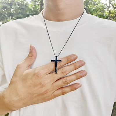 Cross Breathing Necklace, Silent Meditation Anxiety Necklaces for Women and Men, Anxiety Relief Items