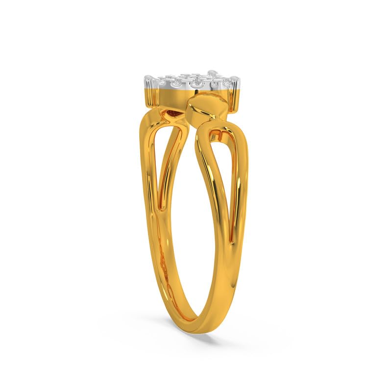 Image of KISNA 14k / 18k Real Gold & Diamond Ring | Diwali, Rakhi Rakshabandhan Gift for Sister /Bhabhi /Women | With Certificate of Authenticity & BIS-Hallmarked Gold Jewellery | Coen Diamond Ring