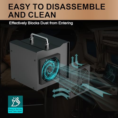 Ozone Generator for Home – Safe & Reliable 10-Second Delay Start Ozone Machine for Odor Eliminator in Smoke, Pet, Car, Bathroom, Basement – Covers Up to 1500 Sq.Ft – Black