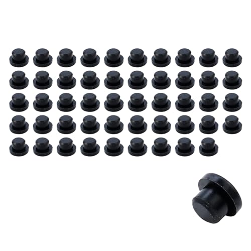 Tighall 50pcs Black Plastic Hole Plugs 10mm Furniture Fencing Post Pipe Insert End Caps