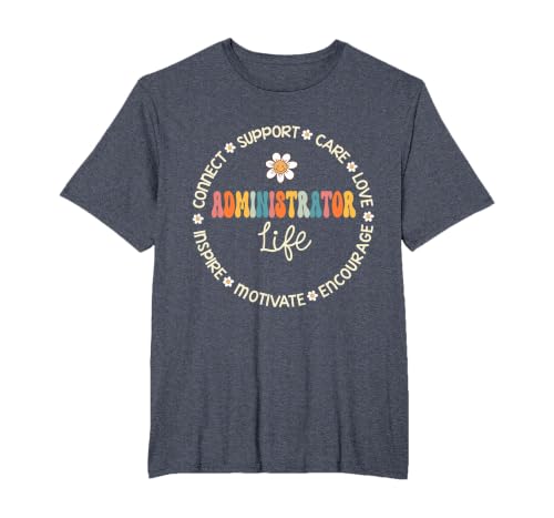 Administrator Life Appreciation Week Back to School T-Shirt, Men's Big and Tall, Heather Blue, 5X Tall