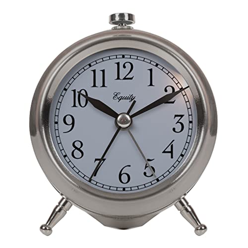 Equity 25655 Small Silver Metal Alarm Clock #TOP1