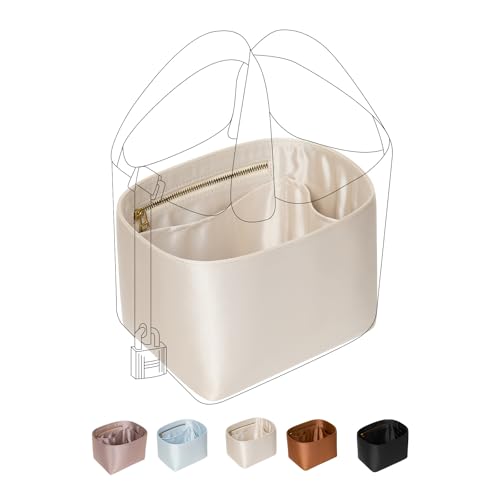 ZTUJO Picotin 18 Bag Insert Hermes, Luxury Silky Picotin Bag Organizer Insert Fits Hermes Picotin 18/22 (Craie, P18)