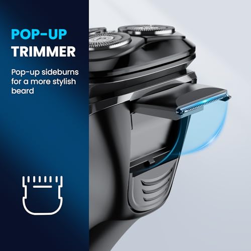 Image of Phisco Electric Razor for Men Cordless: Upgraded Rechargeable IPX7 Waterproof Shaver, Perfect for Men with Sensitive Skin and Travelers, Wet /Dry Shaving and Shower Use, Pop-Up Trimmer