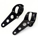 Universal Adjustable Motorcycle Headlight Mounting Bracket, 35mm-43mm, Black Metal, for Motorcycle ATV UTV, Complete Hardware Included