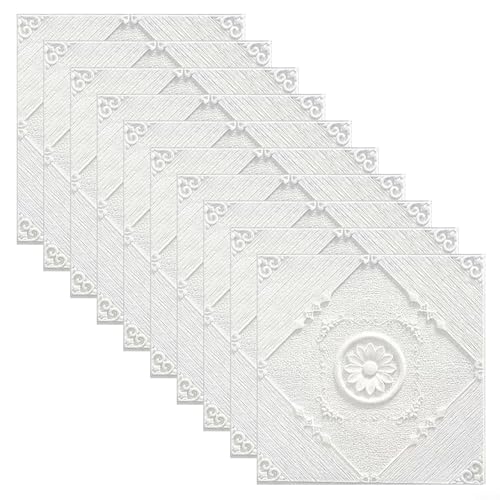 Adesivi da parete in morbida schiuma 3D per piastrelle in pietra, 10 pezzi, con caratteristiche impermeabili e oleorepellenti, per l'uso su superfici verniciate, vetro e tavole di legno (10 pezzi)