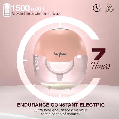 Image of Baybee CuddleFlow Wearable Electric Breast Pump for Mothers | Automatic Hands-Free Breast Pump Electrical Machine with 15 Suction Levels, 3 Modes, 1500mAh Battery & Cordless with Type C Charging | Portable Breast Milk Pump with Smart LED Display, BPA-Free Milk Cup, Quiet & Compact (Multicolor)
