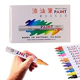 2 marqueurs de peinture acrylique - 12 stylos de peinture longue durée - Stylos marqueurs multicolores for enfants adultes, album photo, bricolage, projet scolaire, fournitures d'art et d'artisanat un