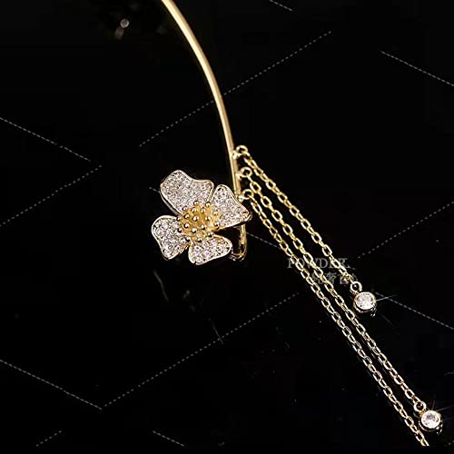 Kenjudess Vintage Crystal Butterfly Flower Ear Cuffs 2Pcs Non-Pierced Sparkling Iced Out Rhinestone Butterfly Cartilage Climber Ear Wrap Prom Party Festival Ear Jewelry For Women #TOP4