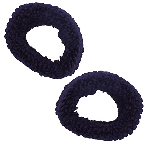 Topkids Accessories 2pcs Black Tubed Natural Hair Scrunchies, Volumizing School Scrunchies for Women & Girls