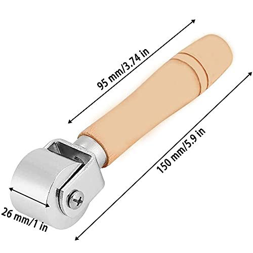 Lederen Press Roller, Lederen Lijm Randen Roller, Lijm Lamineren Tool, Houten Behang Rollers Gereedschap, Lederen Press Roller Met Houten Handvat Drukrol - Afbeelding 5