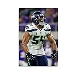 DENMIEX Bobby Wagner American Football Star Poster Artworks Canvas Room Aesthetic Wall Art Prints Home Modern Decor Gifts 16x24inch(40x60cm)
