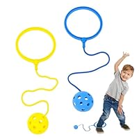 Ankle Skip Ball for Kids, 2Pcs skip ball Set with 55cm Adjustable Rope, Exercise Children'S Body Coordination Ability，Coordination Training and Fitness Exercise for Outdoor and Indoor Activities