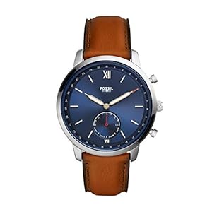 Fossil-Mens-Neutra-Stainless-Steel-Hybrid-Smartwatch-with-Activity-Tracking-and-Smartphone-Notifications Fossil Men's 44mm Neutra Stainless Steel and Leather Hybrid Smart Watch, Color: Silver, Brown (Model: FTW1178)