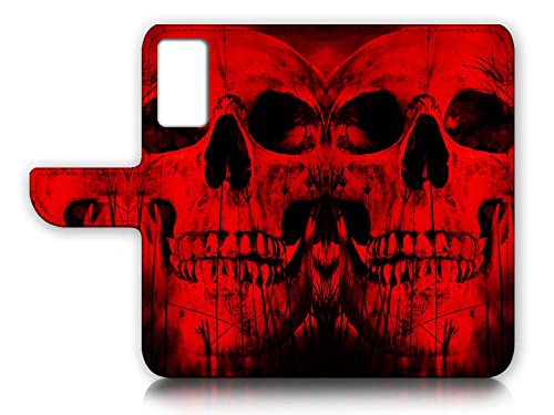For Samsung A12,For Samsung Galaxy A12, Designed Flip Wallet Phone Case Cover, A24728 Horror Red Skull 24728 #TOP4