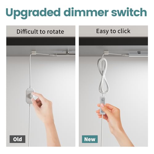 Image of ASOKO Dimmable Under Cabinet Lighting for Kitchen - 6 Pcs 12 inches Linkable Counter Light Bars, Led Closet Light Daylight White 4500K,DC24V 1360Lumens,20W Led Shelf Lighting (ETL Plug)