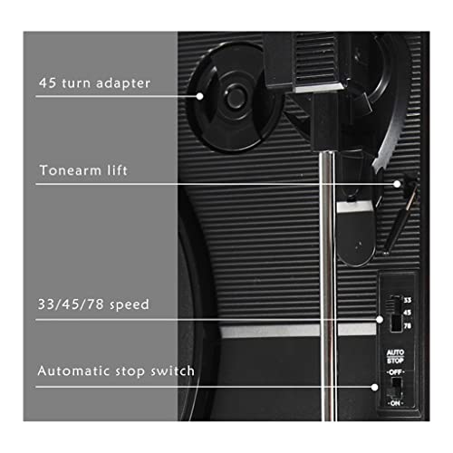 Vinyl Record Player Playback Gramophone Retro 33/45/78 Speeds Bluetooth Phonograph Classical Turntable Music Box (Size… - Les Beatles, Paul McCartney, John Lennon, RIngo Starr, George Harrison Vinyl Record Player Playback Gramophone Retro 33/45/78 Speeds Bluetooth Phonograph Classical Turntable Music Box (Size… – Image 8
