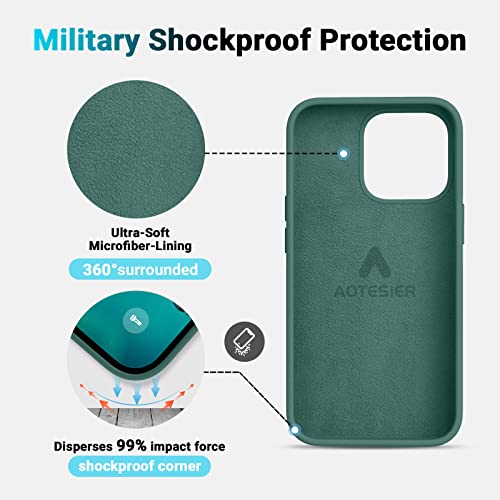 Aotesier Iphone 13 Pro Phone Case,Liquid Silicone Ultra Slim Shockproof Protection Phone Case With [Soft Anti-Scratch Microfiber Lining] 6.1 Inch（Space Grey） #TOP4