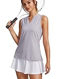 Obla Women's Sleeveless Golf Shirt V-Neck Lightweight Dry Fit Tennis Tank Tops Polo Shirts for Women