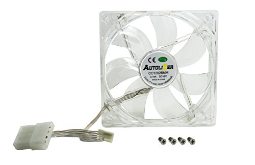 Autolizer 120Mm Sleeve Bearing Silent Quiet Cooling Fan For Computer Pc Desktop Cases, Cpu Coolers And Radiators, Clear Transparent (Red Quad 4-Leds) #TOP5