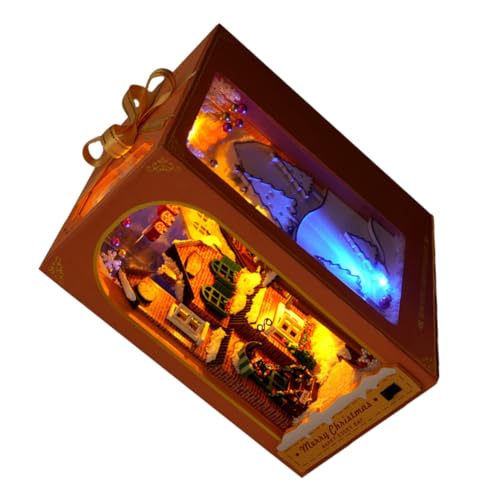 LIOOBO DIY�~�j�`���A�n�E�X �g�ݗ��ă~�j�n�E�X 3D�ؐ��͌^ �u�b�N�G���h �C���e���A�����i �N���X�}�X���� ���^�����͌^ ����Z�b�g �o