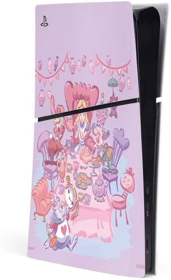 Skinit Decal Gaming Skin Compatible with PS5 Slim Digital Edition Console - Officially Licensed Disney Alice in Wonderland (Animated) Silhouette Curiouser and Curiouser Design