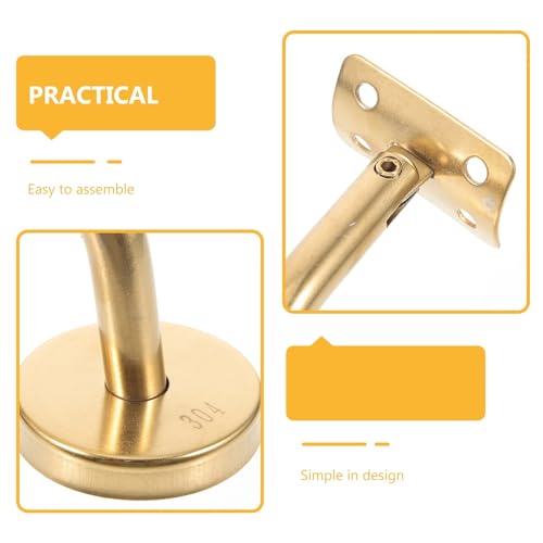 Support main courante doré en inox brossé de luxe pour escalier élégant