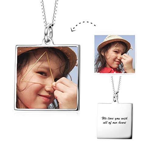 LONAGO Full Color Photo Picture Personalized Necklace Custom Etched Dog Tag Image Pendant with Message Name2