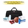 LONALIA 55L Grand Sac de Sport Homme - Sac de Fitness Homme, Sac de Voyage pour Gym, Weekend - Noir #5