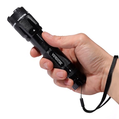 VIPERTEK VTS-T03 Aluminum Stun Gun for Self Defense Rechargeable with LED Flashlight, Black - Thumbnail 6