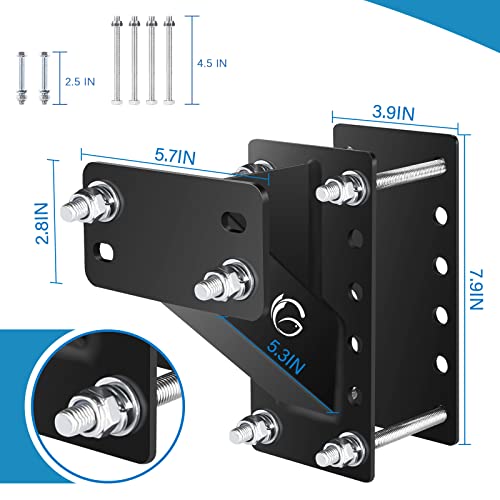 Spare Tire Carrier,Gadfish Spare Tire Mount Boat Trailer Carrier Bracket,Heavy Duty Lock Holder,Fits 4 & 5 & 6 Lugs Trailer Wheels On 4", 4.5'', 4.75'', 5'' And 5.5'' Bolt Patterns,Holds Up To 150 Lbs #TOP1