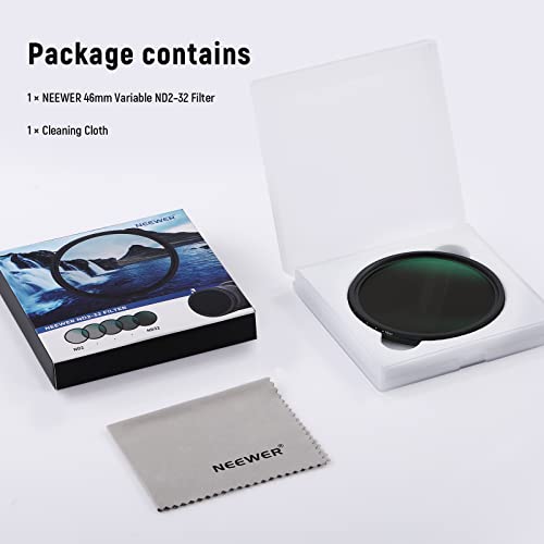 NEEWER 46mm Variable ND Filter ND2-ND32(1-5 Stops) Adjustable Neutral Density Filter/No X Cross/Ultra Slim Aluminum Alloy Frame/Optical Glass/Multi Layer Nano Coated/Water Repellent/Scratch Resistant - image 9