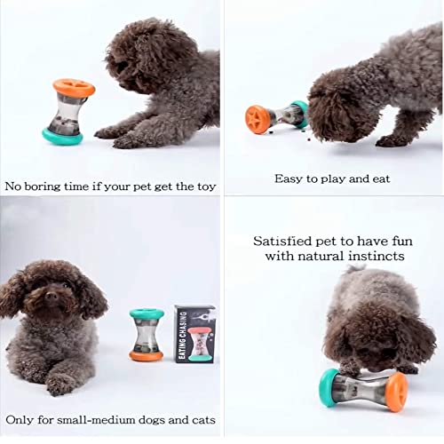 Tjoul Dog Treat Dispensing Puzzle Toys For Small Dogs To Keep Busy,Interactive Chase Toys For Dog Improves Digestion,Enrichment Dog Food Slow Feeder,Barbell-Shaped Dog Iq Treat Dispenser Toys #TOP3