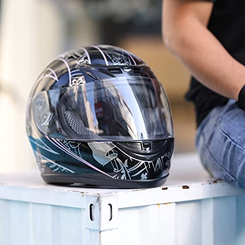Image of SLMOTO Adult Motocross Motorcycle Helmets Black Pink Butterfly ATV S DOT
