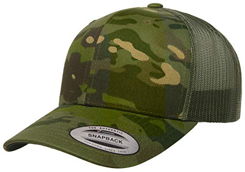 Yupoong Yp Classics Multicam Retro Trucker Cap Tapa, Tropic/Green, Talla única Unisex Adulto
