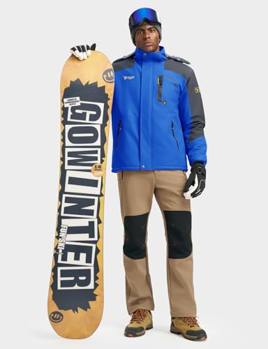 Image of Rdruko Men's Ski Snow Jacket Waterproof Insulated Fleece Outdoor Mountain Hooded Winter Coat
