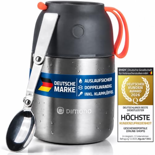 Dimono Contenitore termico per alimenti, in acciaio inox (500 ml)