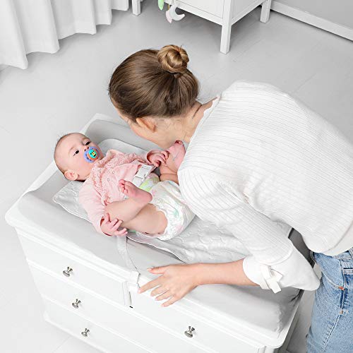 Image of Changing Pad Cover Set in Soft Jersey Material - Fits 32 inch /34''x16 Contoured Pad for Babies, Navy Blue & Lt Gray