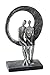 Produktbild Casablanca Deko Figur Paar Skulptur - Paarfigur aus Kunstharz mit Zertifikat Spruchanhänger - Geschenk Geburtstagsgeschenk Hochzeit - Dekoration Wohnzimmer - Farben. Silber Grau - Höhe 30 cm