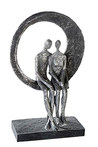 Casablanca Deko Figur Paar Skulptur - Paarfigur aus Kunstharz mit Zertifikat Spruchanhänger - Geschenk Geburtstagsgeschenk Hochzeit - Dekoration...