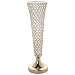 Tableclothsfactory Set of 2 Tall Gold Beaded Crystals Trumpet Floral Vase Wedding Centerpiece 23" Tall