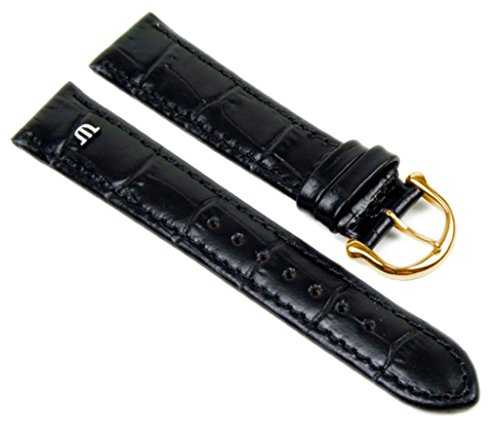 Preisvergleich Produktbild Maurice Lacroix XL Uhrenarmband Kalbsleder Kroko Optik schwarz 20836G, Stegbreite:20mm