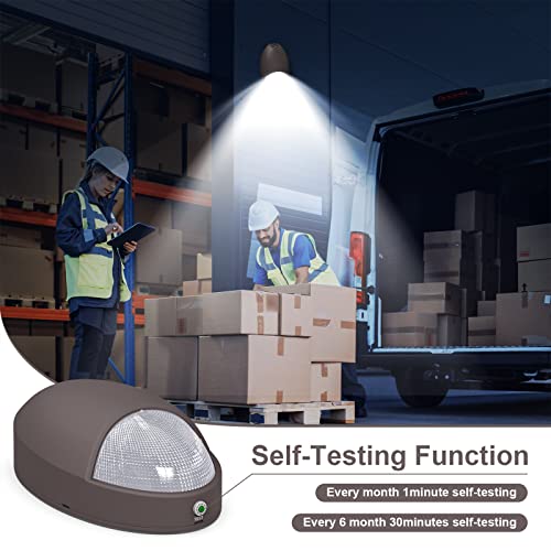 Led Emergency Light With Battery Backup Photocell Sensor Waterproof Self Test Diagnostics-Commercial Exterior Outdoor Aluminum Wall Pack Emergency Lighting Fixtures 120-277Vac Ul Certified ( 2 Pack ) #TOP3