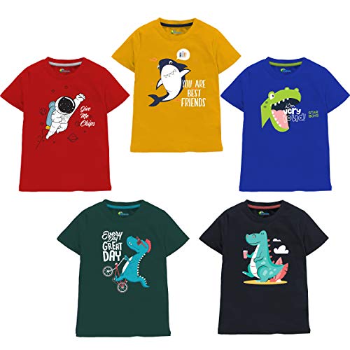 Image of Real Basics Boy's Regular Tshirt(Pack of 5)